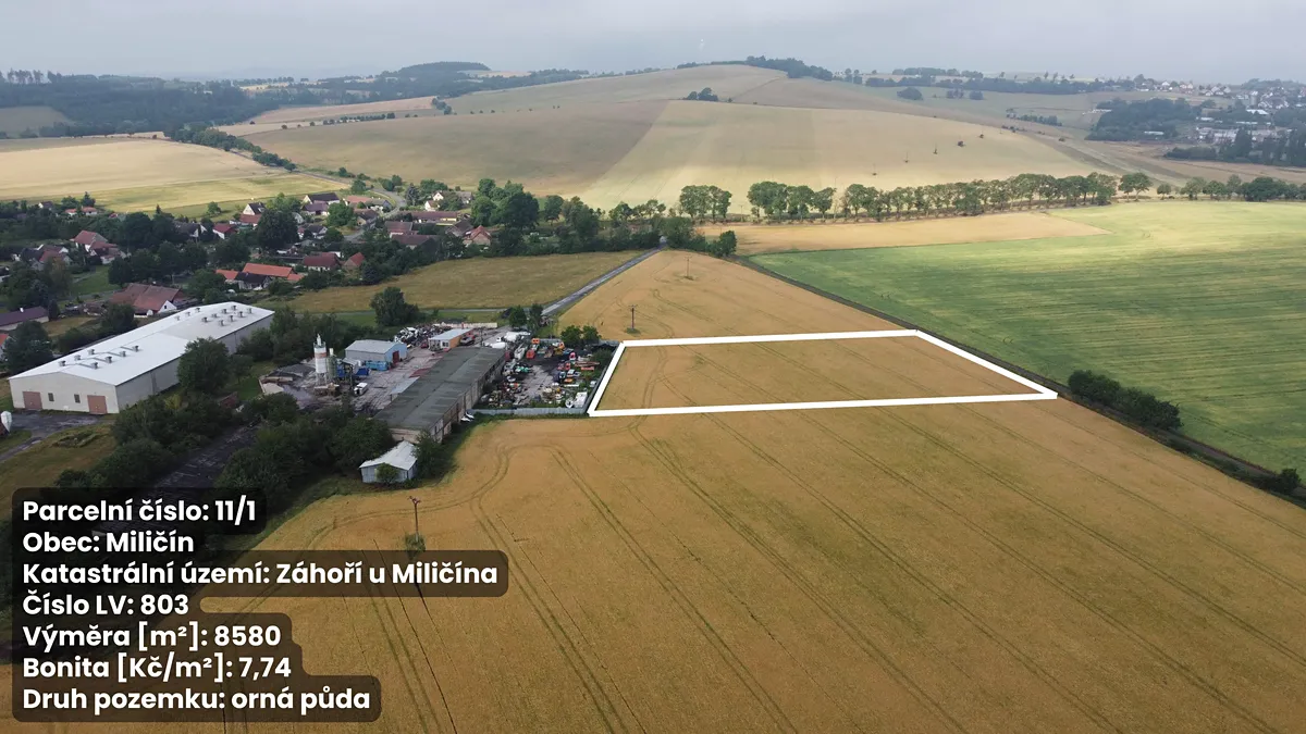 Prodej pole 8580 m²